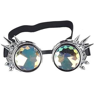 Danlai Steampunk Bril Regenboog Kristal Lenzen Mannen Vrouwen Klinknagel Steampunk Bril Cosplay Vintage Gothic Eyewear