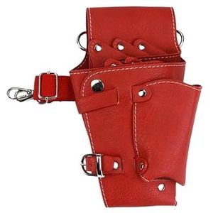 Kapperstas voor kappersschaar van PU-leer voor kappersschaar, tas voor For, gereedschapstassen, riemtas (rood)
