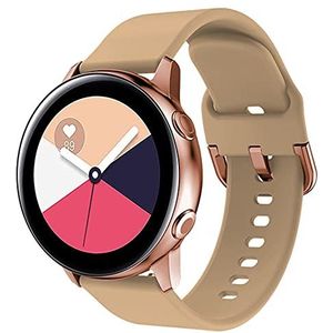 Lavaah Horlogeband, compatibel met Samsung Galaxy Watch Active/Active 2, 20 mm zachte siliconen vervangende band voor Galaxy Watch Active 2 44 mm/Galaxy Watch Active 40 mm/Gear Sport Smart Watch, beige