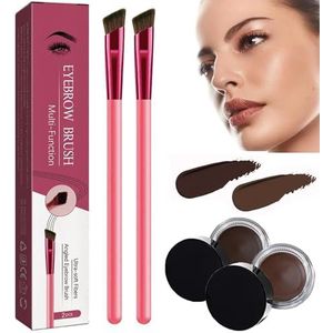 Anjoize Eyebrow, Anjoize Eyebrow Pen 4d, Home Eyebrow Care Kit 4d Laminated, 4d Hair Stroke Brow Stamp Brush, Anjoize 4d Ultra Thin Brow Groomer (Dark Brown+Taupe)