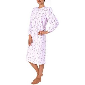 NORMANN-Wäschefabrik Finette nachthemd voor dames, vrouwelijk, met knoopsluiting aan de hals, ook in grote maten - 61885, roze, 40/42