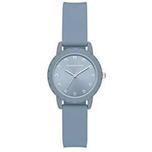 Skechers Horloge voor dames, Quartz uurwerk met siliconen, polyurethaan, lederen of roestvrij stalen band,Staalblauw,30MM