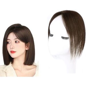 10 Inch Haar Toppers For Vrouwen 100% Echt Menselijk Haar Toupetje 6 X 7 Cm Mesh Basis Haarstukken For Dunner Wordend Haar Dames Clip In Topper Hair Extensions (Color : Brown)