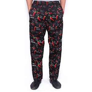 M&Catree Chef-kokbroek voor heren, trekkoord elastische taille keukenuniformen bedrukte chef-ko, Paprika, M