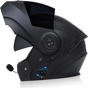 Modulaire Bluetooth-motorhelm, ECE/Dot goedgekeurd, heren en dames, bluetooth, flip up, helm voor volwassenen, motorfiets met dubbel vizier voor anti-botsing, scooterhelm, integraalhelm voor