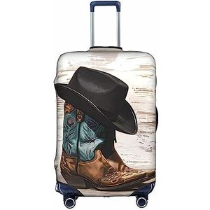 Dehiwi Cowboyhoed en laarzen bagagehoes reizen stofdichte kofferhoes ritssluiting kofferbeschermer geschikt voor 45-70 cm bagage, Wit, S