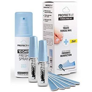 ProtectAir Schimmelnagelbehandeling - Extra sterk voor teennagels - 2X 5ml + nagelvijlen + medische schoenspray