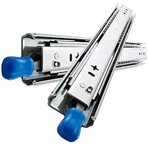 zware ladegeleiders, ladegeleiders Keukenkastladegeleiders - 2-pack metalen kogelgelagerde lopers - Volledig uittrekbare rails met slot - Heavy Duty 265 LB - Zijmontage - Telescopische schuifrail 30 i