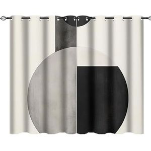 AEMYSKA Moderne foto's print tule gordijnen verduisterende gordijnen eenvoudige geometrische patronen zwart wit kamer verduistering gordijn, raampanelen voor woonkamer decor