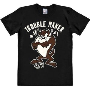 LOGOSHIRT - Looney Tunes - Tasmanian Devil - Taz - Trouble Maker - Easyfit T-Shirt - zwart - Gelicentieerd origineel ontwerp, Maat 4XL