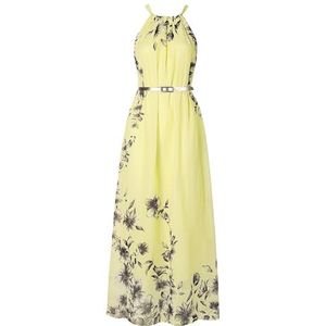 Damesjurken Bloemenprint Off-mouwloos Slank Strand Zomer Casual Slank en lieflijk Lange jurken met blote schouders (Color : Yellow, 32-33, 3435, 36-37, 38-39, 40-41, 42-43, 44-45, 46-47 : 2XL