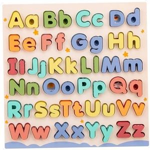 Alfabet puzzel houten puzzels | Alfabetspeelgoed, houten alfabet letters board, 26pcs kapitaal en kleine letters alfabet letters blokkeert jigsaw educatief speelgoed voor peuters van 3 jaar en ouder