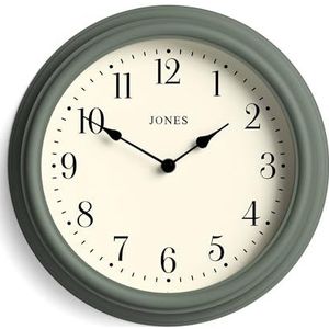 Jones Clocks® Venetian wandklok | Klassieke ronde klok | 30cm | Groen | Arabische cijfers | Traditioneel ontwerp ideaal voor keuken, woonkamer of slaapkamer