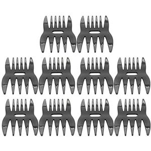 Dubbelzijdige Herenkam, 10-Delige Herenkam met Brede Tanden, Ergonomisch Handvat voor Gebruik in de Kapsalon Thuis (Transparant Zwart)