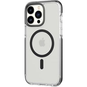 Tech21 Evo Crystal hoesje voor iPhone 14 Pro Max, Geschikt voor MagSafe, Antimicrobieel, Transparant/Zwart, Valbescherming: 4.9m