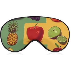 Kunststijl fruitoogmasker, zijslaapmasker, licht blinddoek, slaapmasker, neuskussen en elastische band, voor kinderen, dames en heren