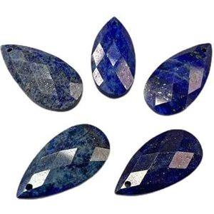 Waterdruppelvorm Steenbedels Gefacetteerde Amazoniet Hanger Natuurlijke Edelstenen Kristallen Bedels Voor Sieraden Maken DIY Ketting 13x18mm-26 Lapis Lazuli-3PCS