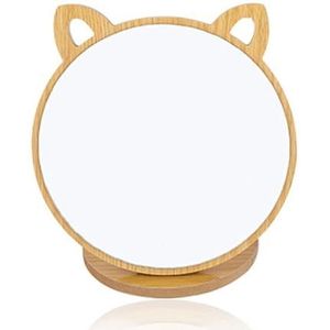 Cosmetische ijdelheid spiegel houten frame antislip slaapkamer schoonheid staande gladde rechthoek tafel make-up spiegel, 2, Hout, geen edelsteen