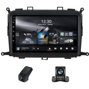Autoradio 2 Din Bluetooth met Carplay en Android Auto,geldt voor Kia Carens RP 3 III 2013-2019 9 inch met touchscreen stereo auto ondersteunt GPS stuurbediening Achteruitrijcamera(NF-5)