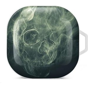 Skull Cloud And Mist Oordopjes Hoesje Compatibel met Samsung Hard Shell Beschermhoes Wit-Stijl