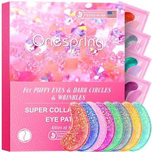 Onespring Under Eye Patches (24 Pairs) - Upgrade Eye Gel Pads for Wrinkles, Puffy Eyes, Dark Circles, Eye Bags, Natural Collagen Eye Gels Pads, Under Eye Mask Patches for Refreshing, Revitalizing