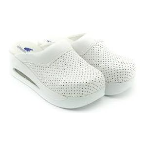 Terlik Sabo Air Max ST123 Lederen Klompen Muiltjes Pantoffels Schoenen, Dames, Wit, EU 40