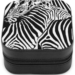 Strepen Zebra's Leuke Sieraden Organizer Doos Voor Oorbellen Ketting Ringen Opslag Display Case Reizen Houder Grappige Gift Kleine
