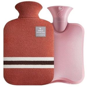 Warmwaterkruik 1000/2000 ml warmwaterflessen zak watervullende warmwaterzak voor vrouwelijke warme buik handen en voeten houden hand warmer warm waterzak warm water zak (oranje 2000ml)