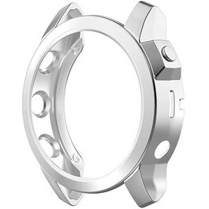 TIOYW TPU beschermhoes voor Garmin Fenix 7X Cover Smart Watch zachte siliconen bumper frame shell voor Fenix 7 Fenix 7S beschermhoes (kleur: zilver, maat: voor Fenix 7X)