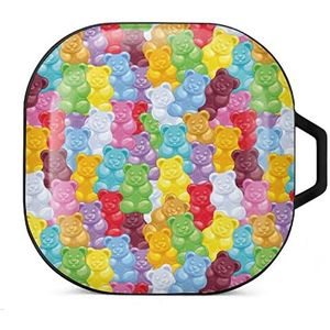 Gummy Bears Candies Earbuds hoesje compatibel met Samsung hard shell beschermhoes zwart stijl