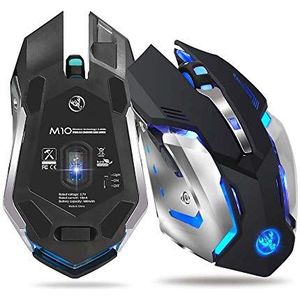 DKE-toetsenbord Oplaadbare Wireless Gaming Mouse 2.4G 10 Meter Transmissie Afstand Kleurrijke Licht 2400DP Ergonomische optische muis