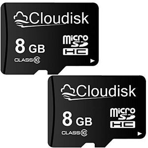 Cloudisk 2 stuks Micro SD-kaart microSD-geheugenkaart (2 stuks 8 GB)