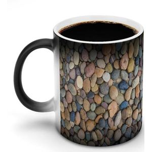 Sea Pebble Stones Pas Magic Warmte Veranderende Mok Keramische Cup Koffie Mokken Warmtegevoelige Grappige Gift