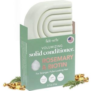 Kitsch Rosemary & Biotine Natural Hair Conditioner Bar, Organisch, Veganistisch, Volumizing, Hydrating & Cleansing Conditioner voor krullend of steil haar, plastic, parabenen & sulfaatvrij
