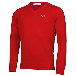 Calvin Klein Heren V-hals Tour Duurzame Golfsweater - Rood - XXXXL