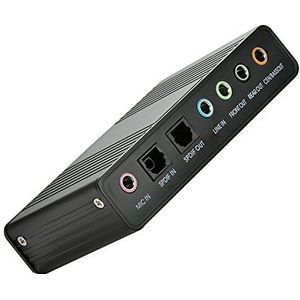 Externe Geluidskaart - Zwart - 6-kanaals - USB 2.0 - 5.1 Surround Sound
