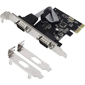 GODSHARK PCIe seriële uitbreidingskaart, 2-poorts PCI Express 1.0 x 1 naar industriële DB9 COM RS232 Converter Adapter Controller voor Desktop PC (werkt ook op PCI-E x4, x8, x16 sleuf)