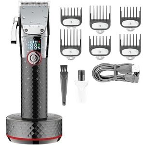 Tondeuse voor mannen, tondeuse waterdichte tondeuse professionele haarsnijmachine oplaadbare kapper verstelbare trimmer voor mannen (kleur: rood)