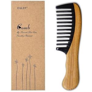 Eqlef® Hoogwaardige handgemaakte sandelhouten kam en hoorn