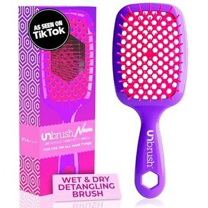 FHI HEAT Unbrush Nat & Droog Geventileerde Ontwarrende Haarborstel, Elektrische Berry Paars