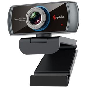 Angetube 1080P webcam voor pc - USB-webcamera met microfoon voor streaming, bellen en video-opname, compatibel met Windows-, Mac-, iOS- en Linux-systemen.