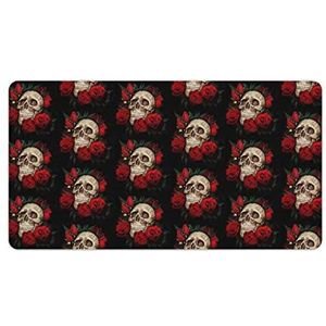 Skull And Roses Mode Bureau Muismat Antislip Gaming Muismat Accessoires Decor 40X75cm
