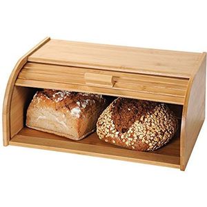 Broodtrommel met rolluik - FSC® Bamboe houten brooddoos met Schuifdeksel - Broodtrommel - Brood bewaren en vers houden