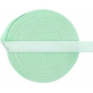 2 5 10 Yard 3/8"" 10mm Effen Glanzende Niet-vouwbare Elastische Spandex Satijnen Band Bh-band Hoofdband Jurk Naaikant Trim-Pastel Groen-5 Yards