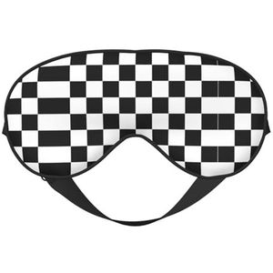 Zwart en Wit Plaid Slaap Eye Mas Bijgewerkt Ontwerp Licht Blokkerende Night Eye Blinder Mannen Vrouwen Shift Werk Reizen