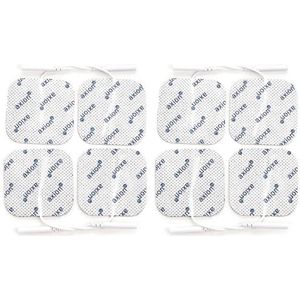 8 stuks EMS- / TENS-elektroden/pads – geschikt voor Cefar Compex - 50x50mm - 2mm stekkeraansluiting – zelfklevend en duurzaam - kwaliteit van het Duitse merk Axion