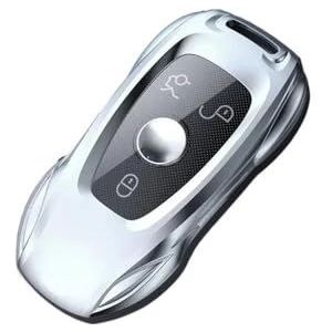 Sleutelbehuizing Zinklegering Zilver Autosleutel Geval Keyless Cover Sleutel Shell Auto Accessoires Voor C E-Klasse GLC GLA GLB GLS A200 C200 Autosleutelhoesje(B1)