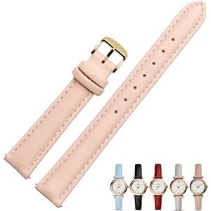 INEOUT 14mm 16mm lederen horlogeband armband compatibel met fossiel ES4529 ES4502 ES5068 ES4534 ES5017 Lederen bandaccessoires for dames (Color : Pink gold, Size : 15mm)