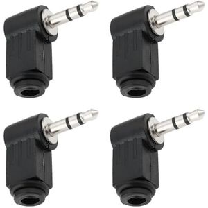 Create idea 4 Stks 3.5mm Stereo Jack Plug 90 Graden Hoek Solderen Audio Adapter voor Hoofdtelefoon Mp3 Spelers Luidsprekers