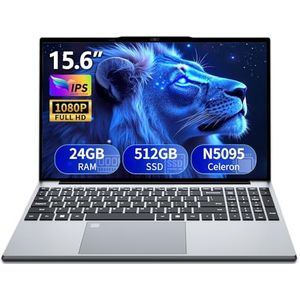 Notebook PC 15,6 inch, notebook 24 GB RAM 512 GB SSD processor N5095 UHD graphics, FHD 1920 * 1080 met WiFi 5/USB 3.0/numeriek toetsenblok / toetsenbord met achtergrondverlichting / Touch ID laptop
